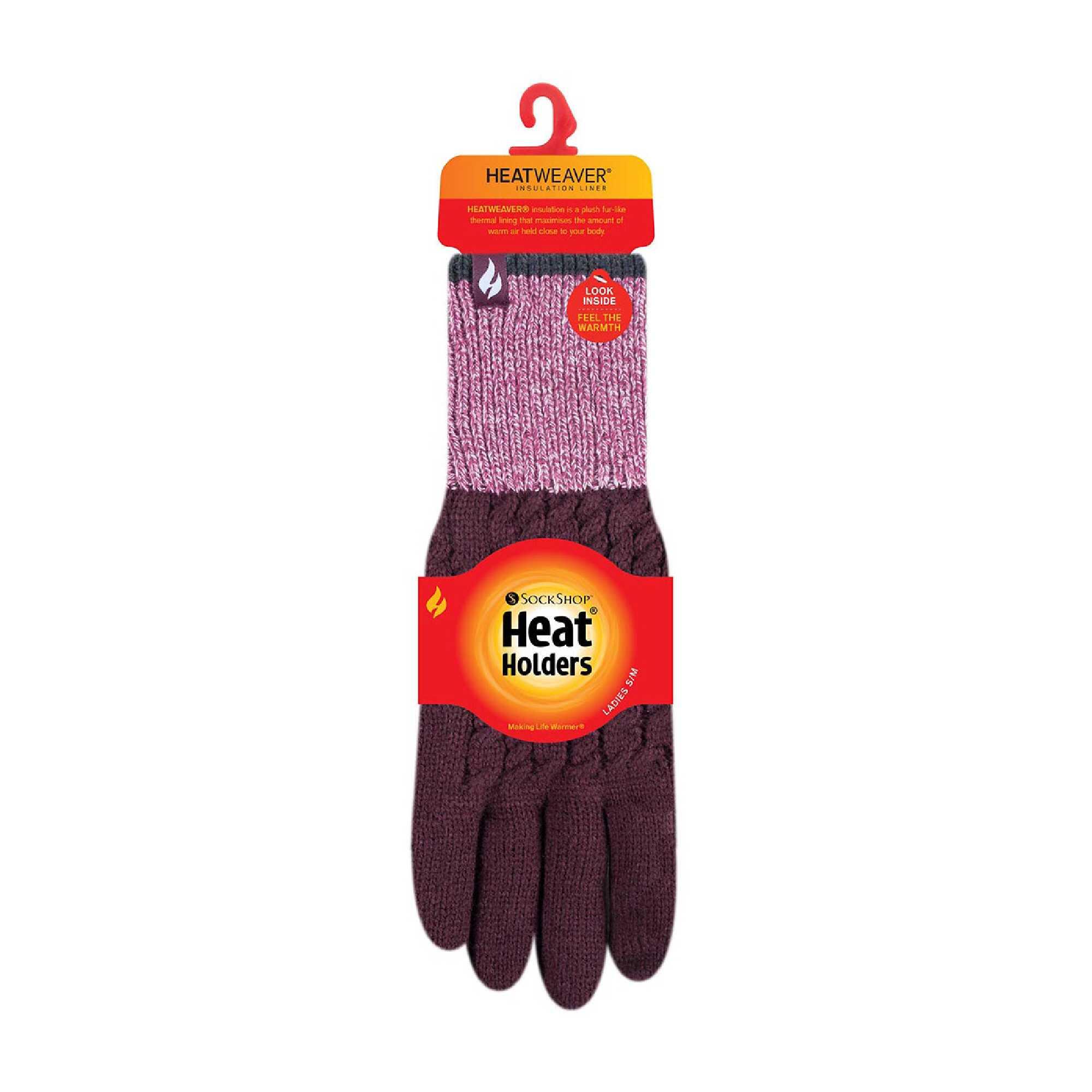 Womens Patterned Fleece Lined Warm Thermal Gloves for Winter 2/6