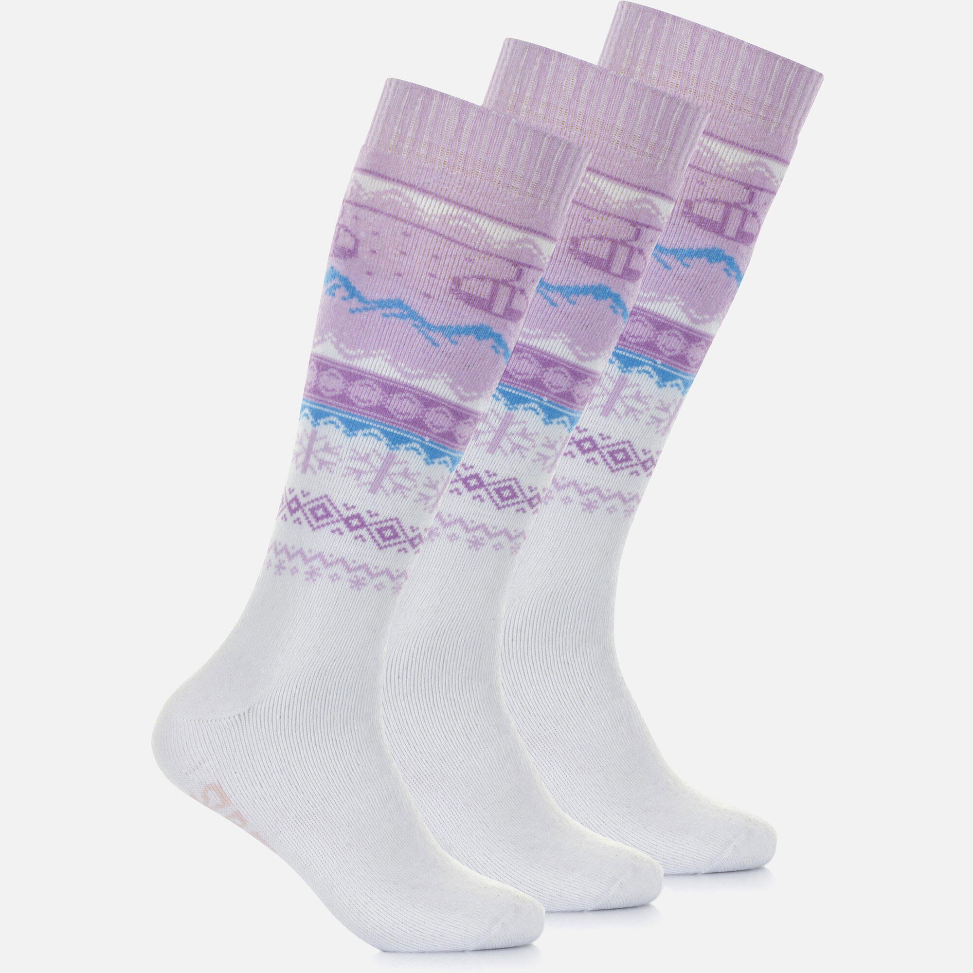 Pro Tech 3pk Fairisle Sock Ice Lilac 2/4