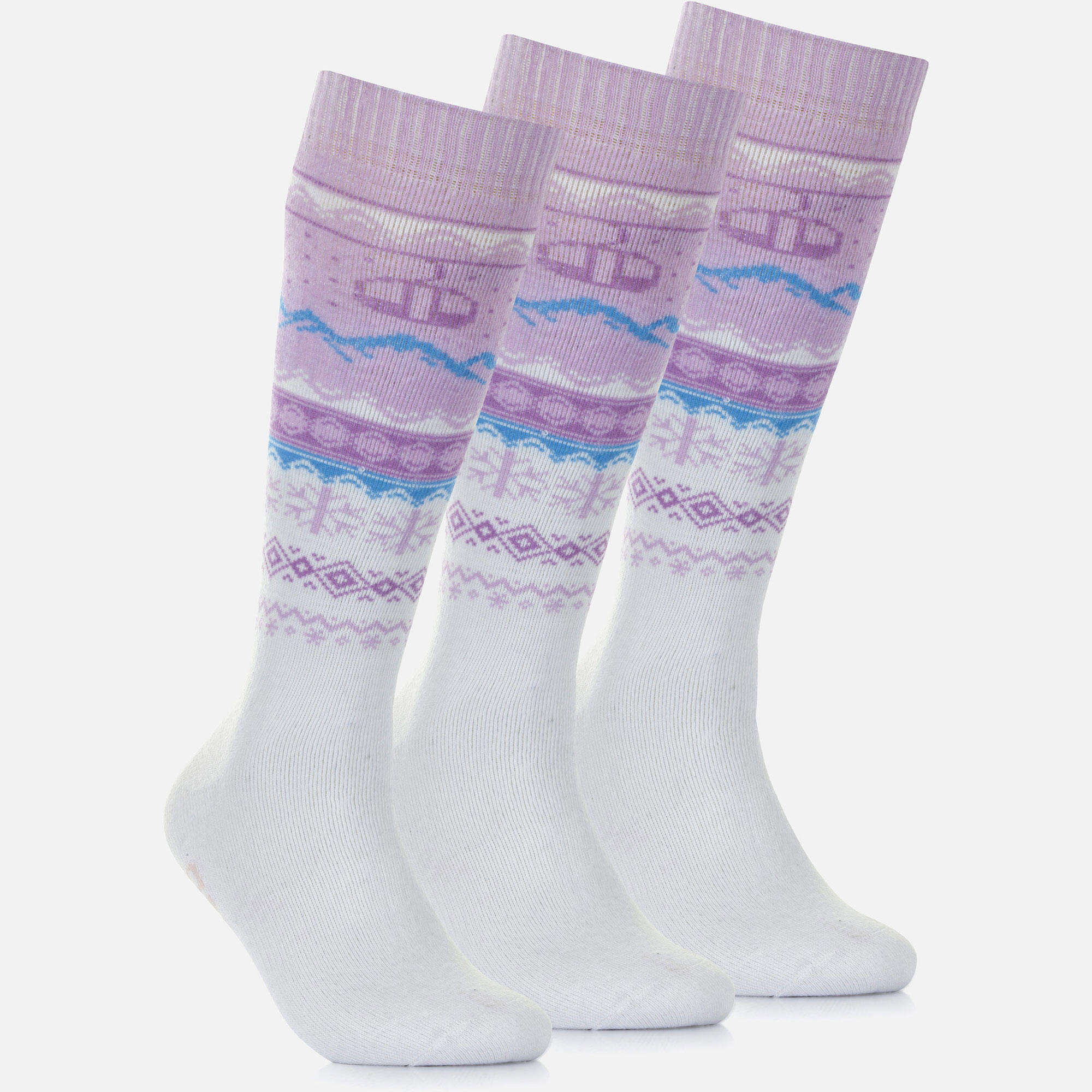 SURFANIC Pro Tech 3pk Fairisle Sock Ice Lilac