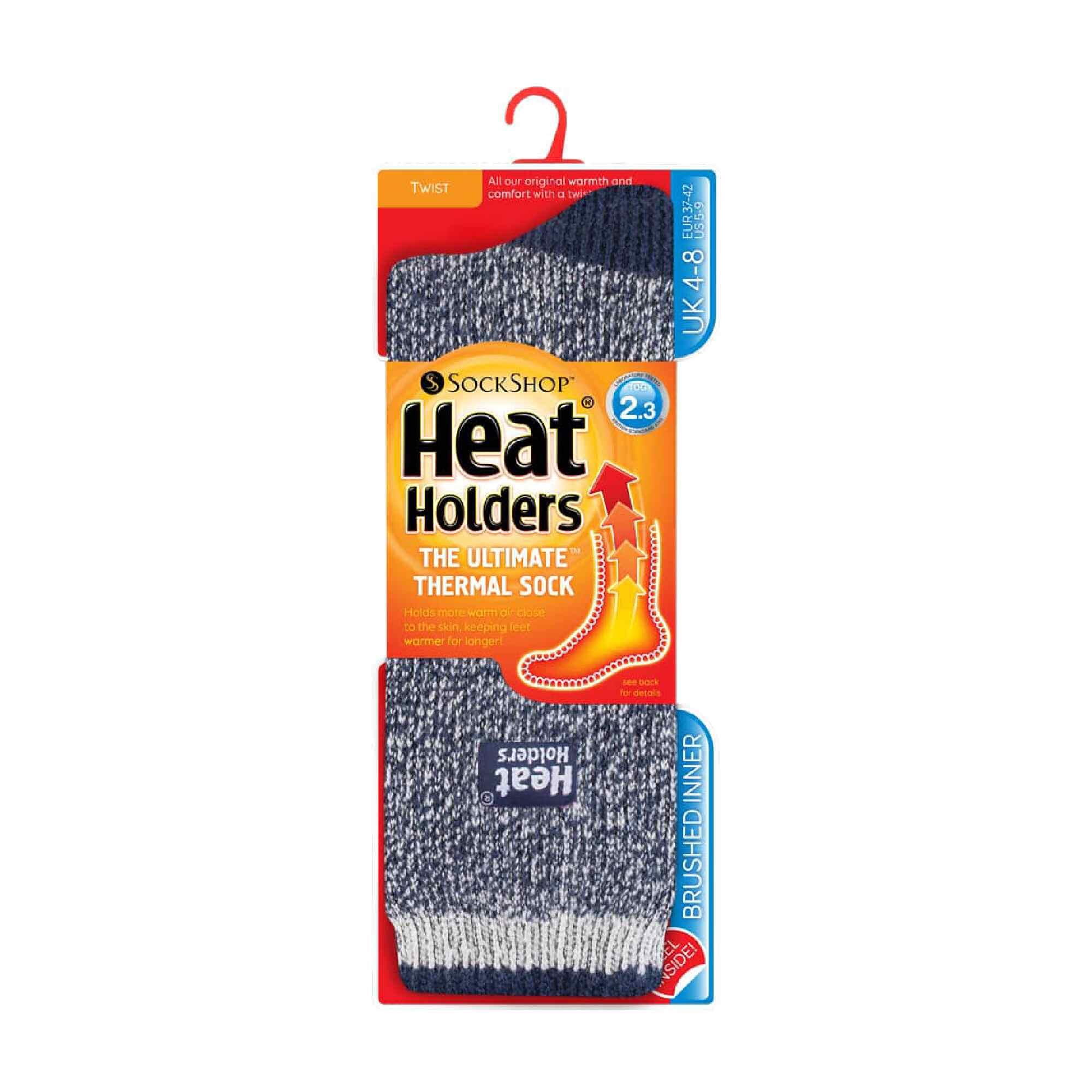 Ladies Twist Patterned Thick Winter Thermal Socks 2/6