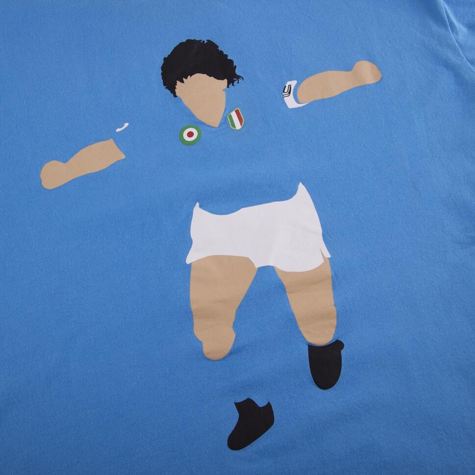 Koszulka dla dorosłych - Maradona x COPA Neapol Graficzna - Niebieska