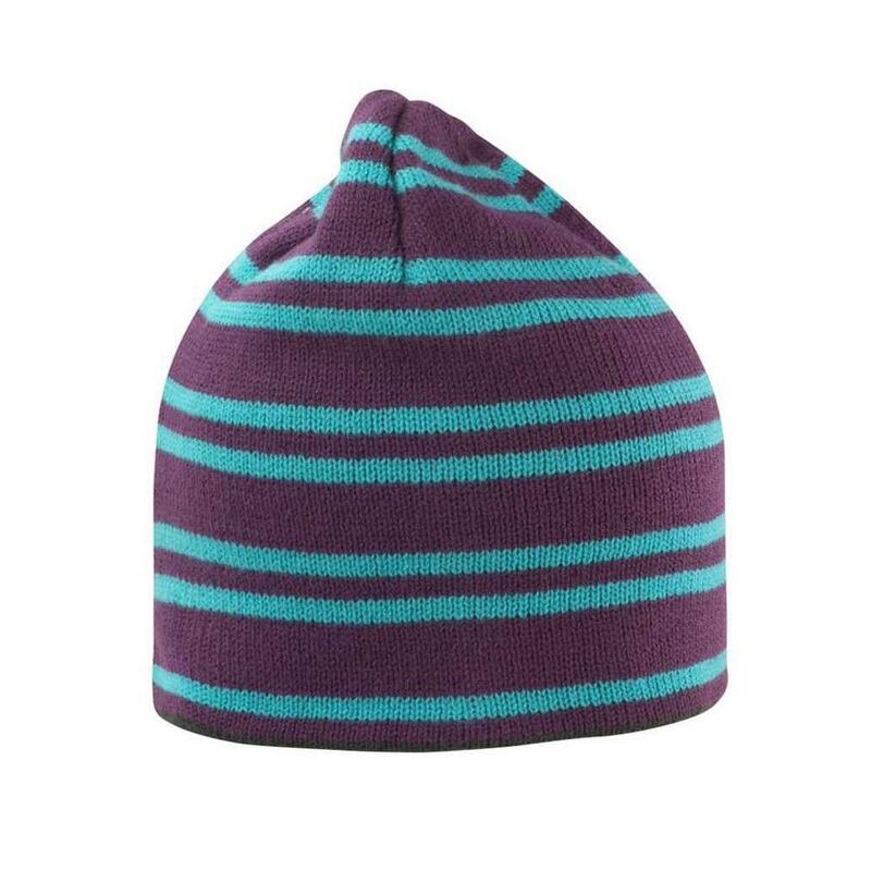 Team Stripe Omkeerbare Beanie (Pruim/Turquoise/Grijs)