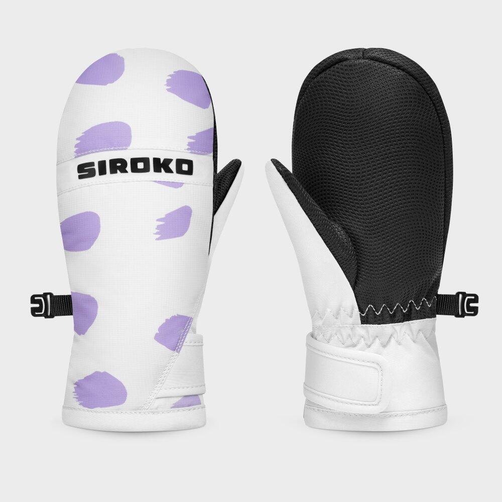 Moufles thermiques snowboard et ski enfant Sports d'hiver Enfants Polka dots Bla 5/7