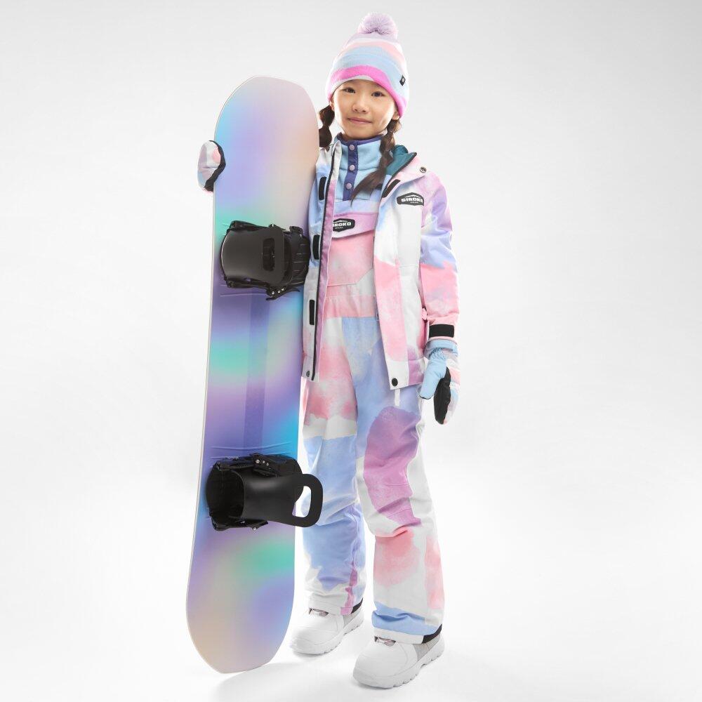 Kinder Wintersport Snowboard-Trägerhose für Mädchen KB1-G Jazzy Mehrfarbig 6/7