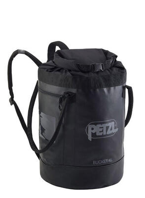 Sac Petzl BUCKET 45L schwarz, wasserdichte TPU-Plane, tragbar, 185 m, Seil 11 mm