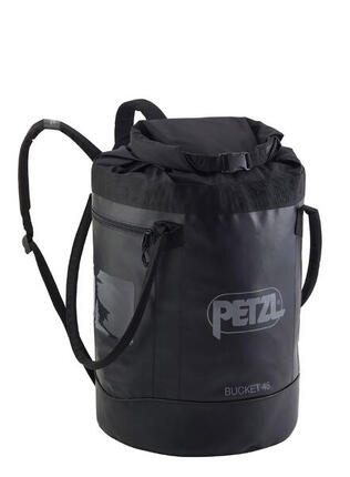 Sac Petzl BUCKET 45L schwarz, wasserdichte TPU-Plane, tragbar, 185 m, Seil 11 mm