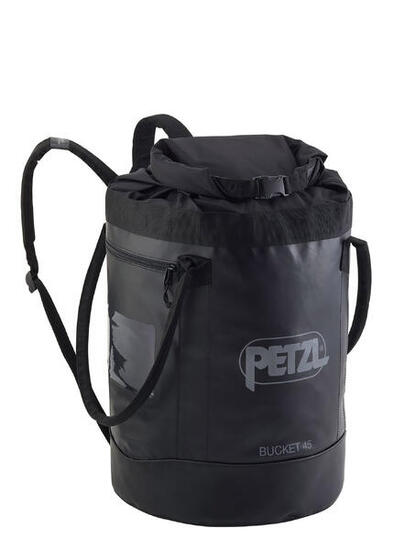 Sac Petzl BUCKET 45L schwarz, wasserdichte TPU-Plane, tragbar, 185 m, Seil 11 mm