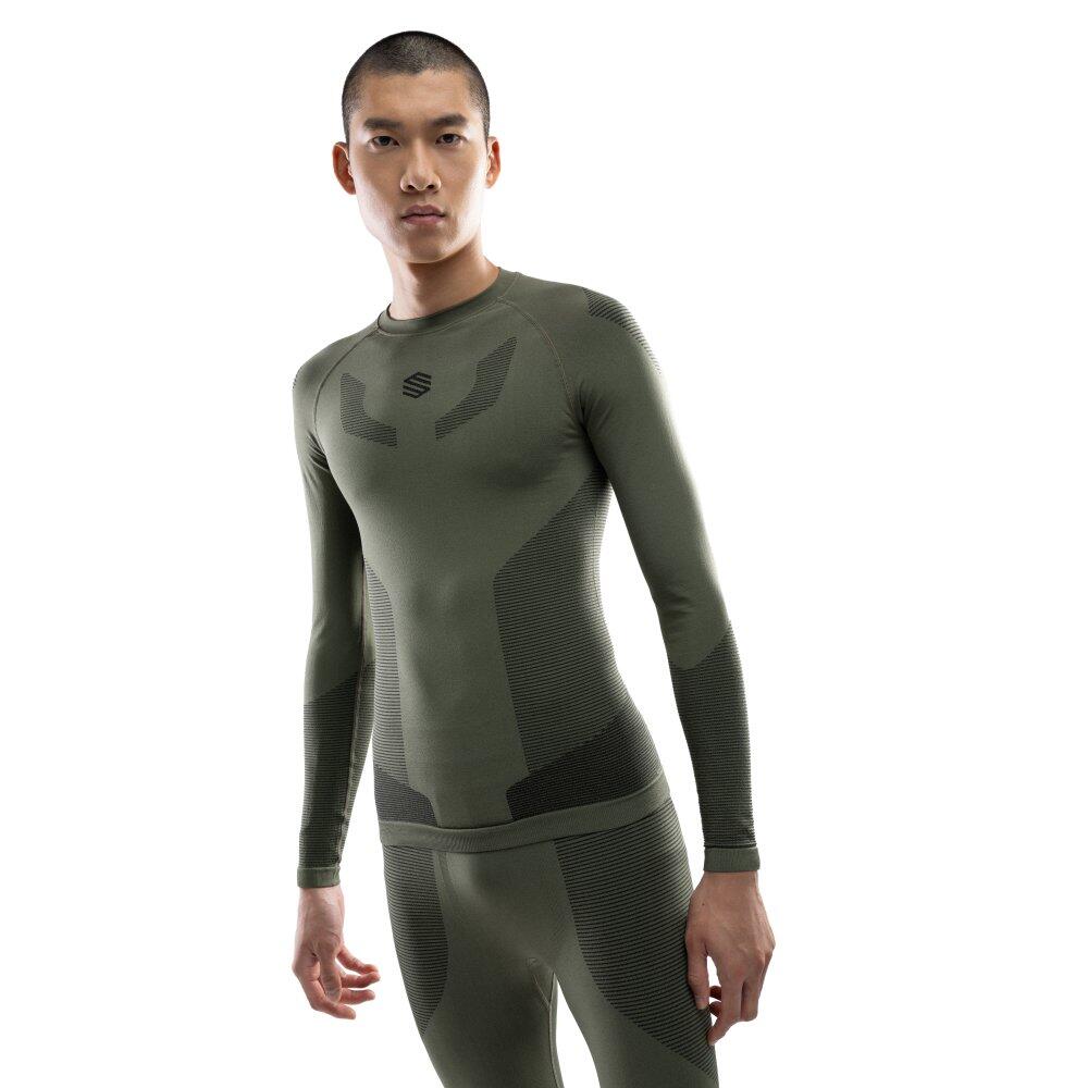 SIROKO Maglia intima a compressione uomo Sport invernali Pretzel Verde