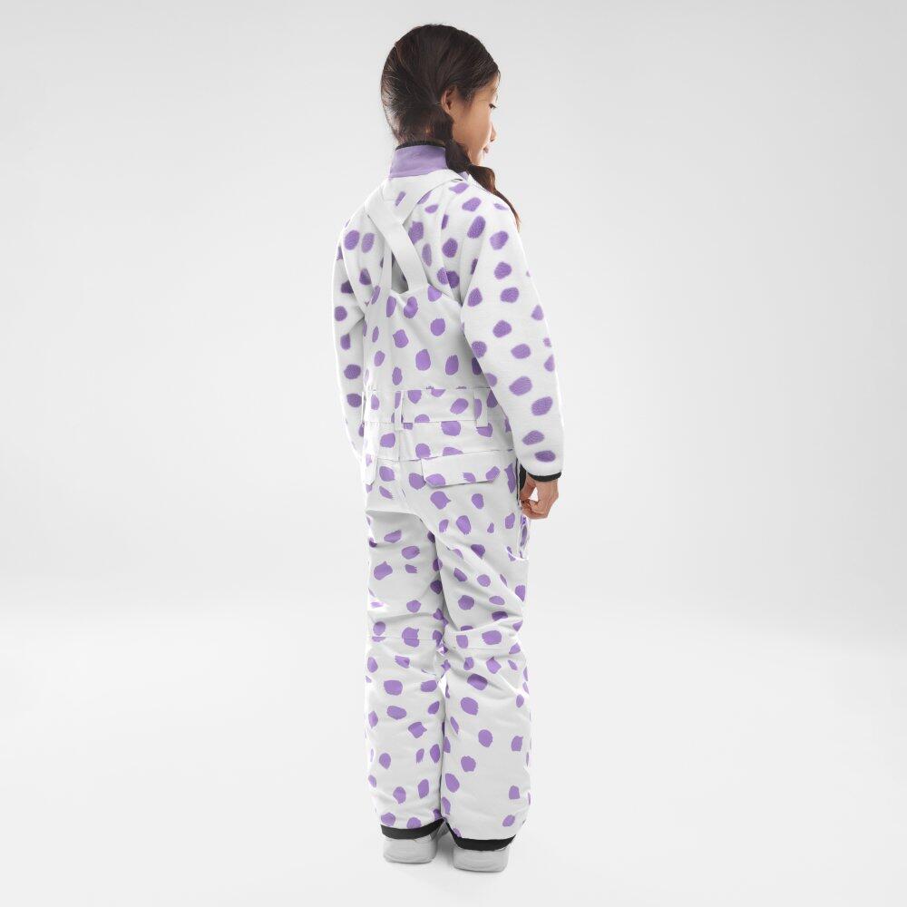 Kinder Wintersport Snowboard-Trägerhose für Mädchen KB1-G Polka Lila 5/7