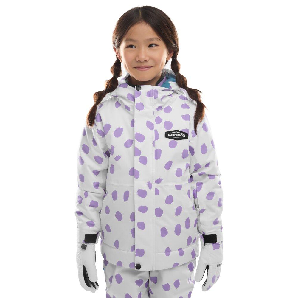 SIROKO Giacca da snowboard da bambina Sport invernali Bambini e bambine KW1-G Fay Bianc