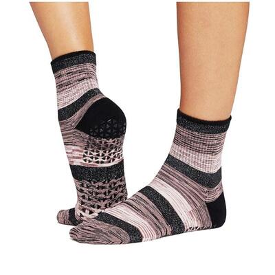 Tavi aria yoga ankle grip socks - zwart/rose - gripsokken