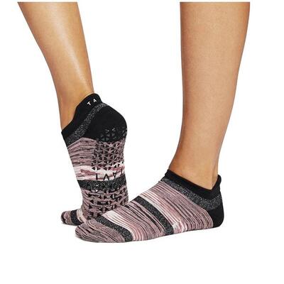 Tavi savvy yoga no-show grip socks - zwart/rose - gripsokken