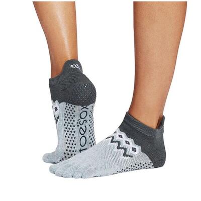 Toesox yoga no-show grip socks teensokken - grijs/donkergrijs - gripsokken