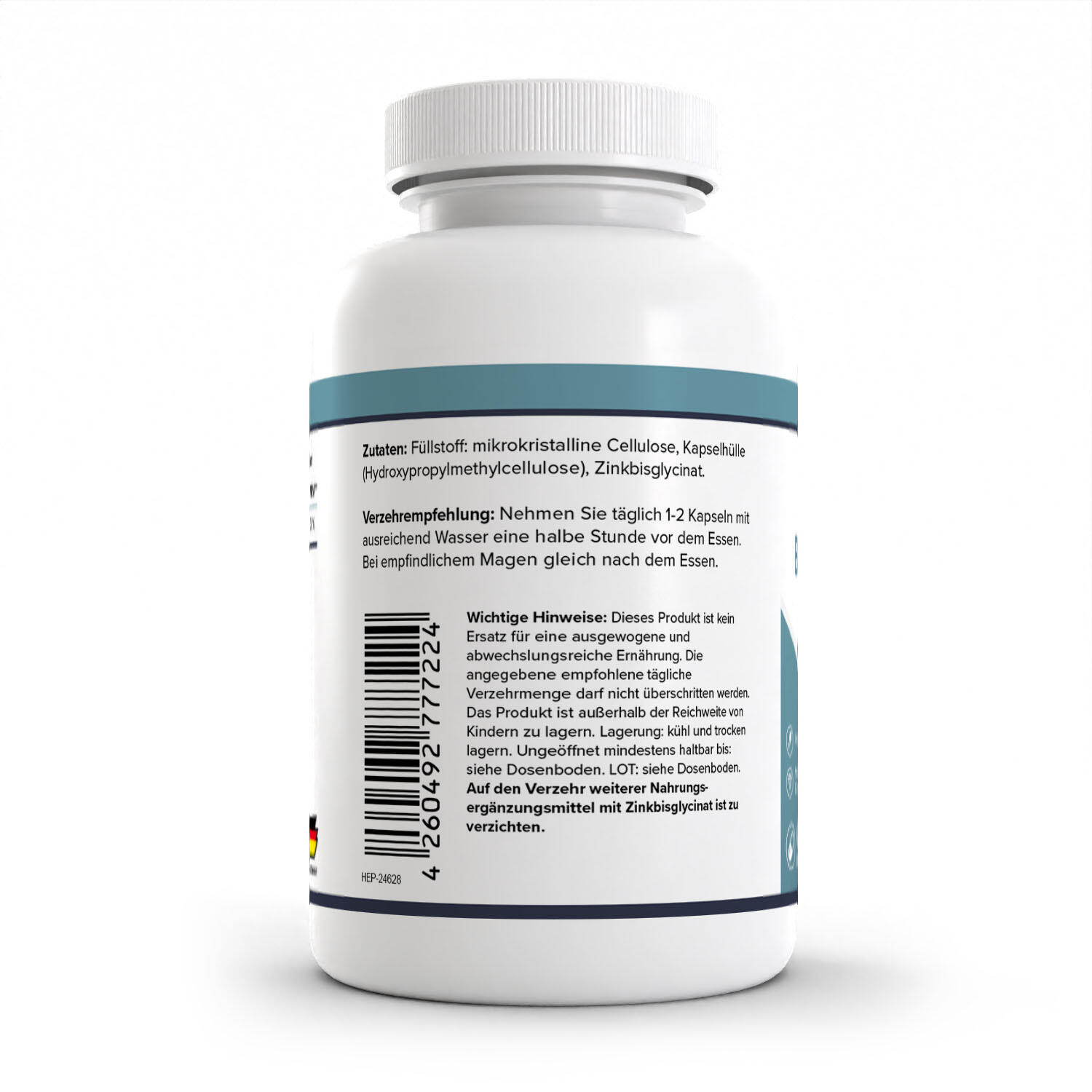 Zec+ Health+ Zinc (120) Unflavored - Vitamines, minéraux et santé - Minéraux 3/3