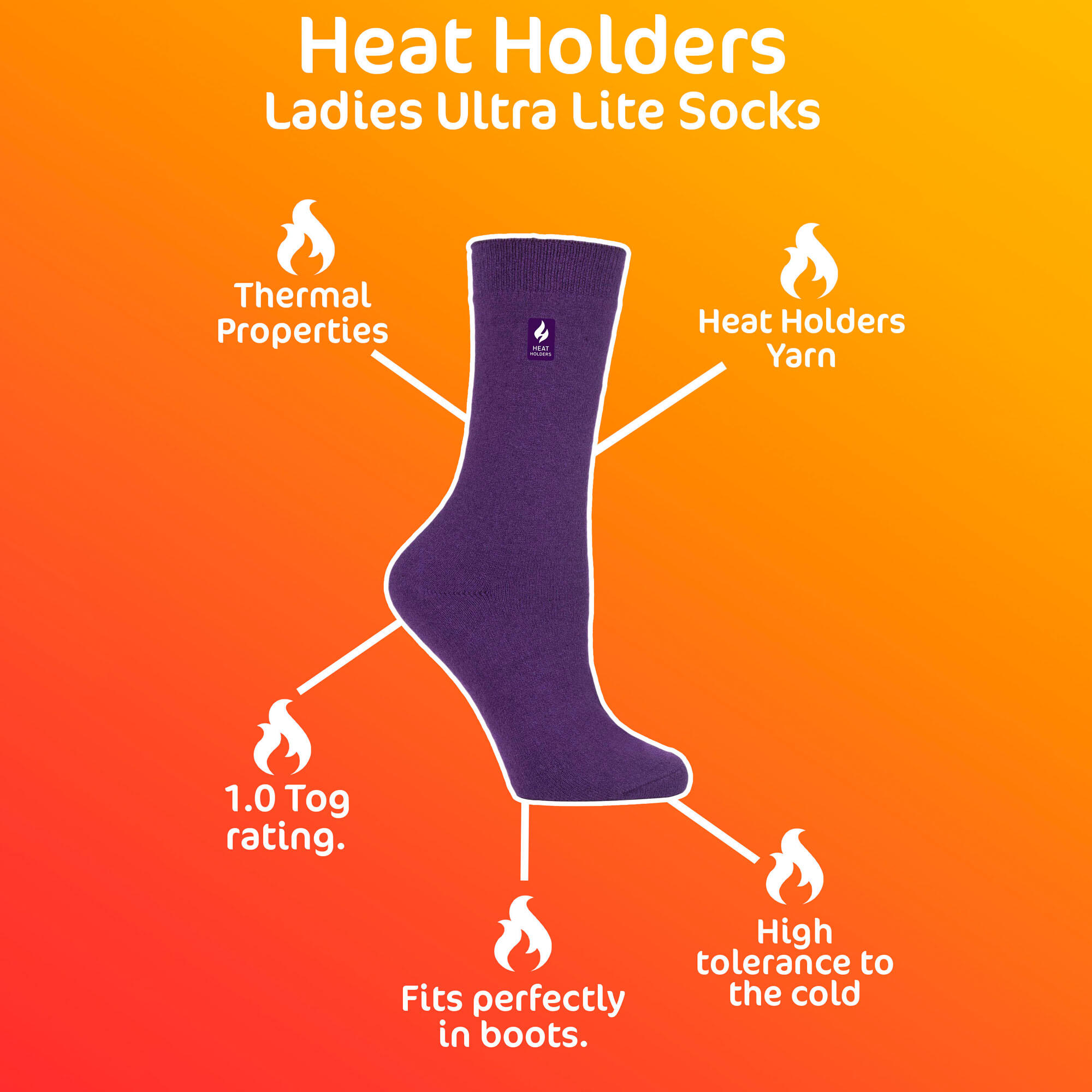 Heat Holders Ultra Lite Men's Thin Thermal Socks 6/6