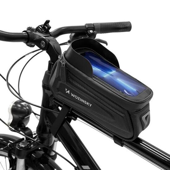 Sacoche de Cadre de Vélo Wozinsky 1,7L avec Housse de Téléphone Noir