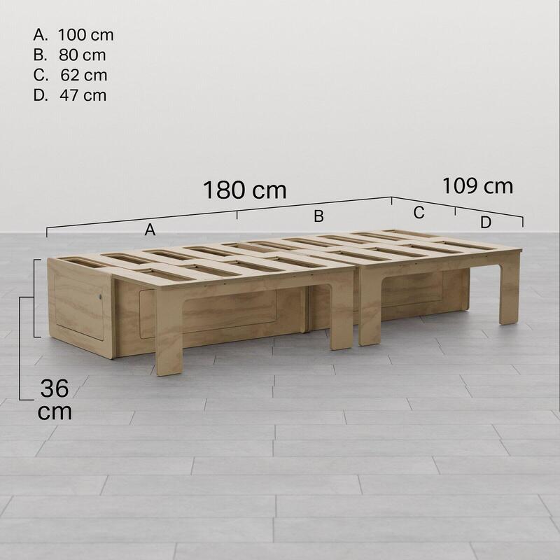 Kit Camper Montgó em contraplacado de pinho - Natural, 180 cm - PLYKIT