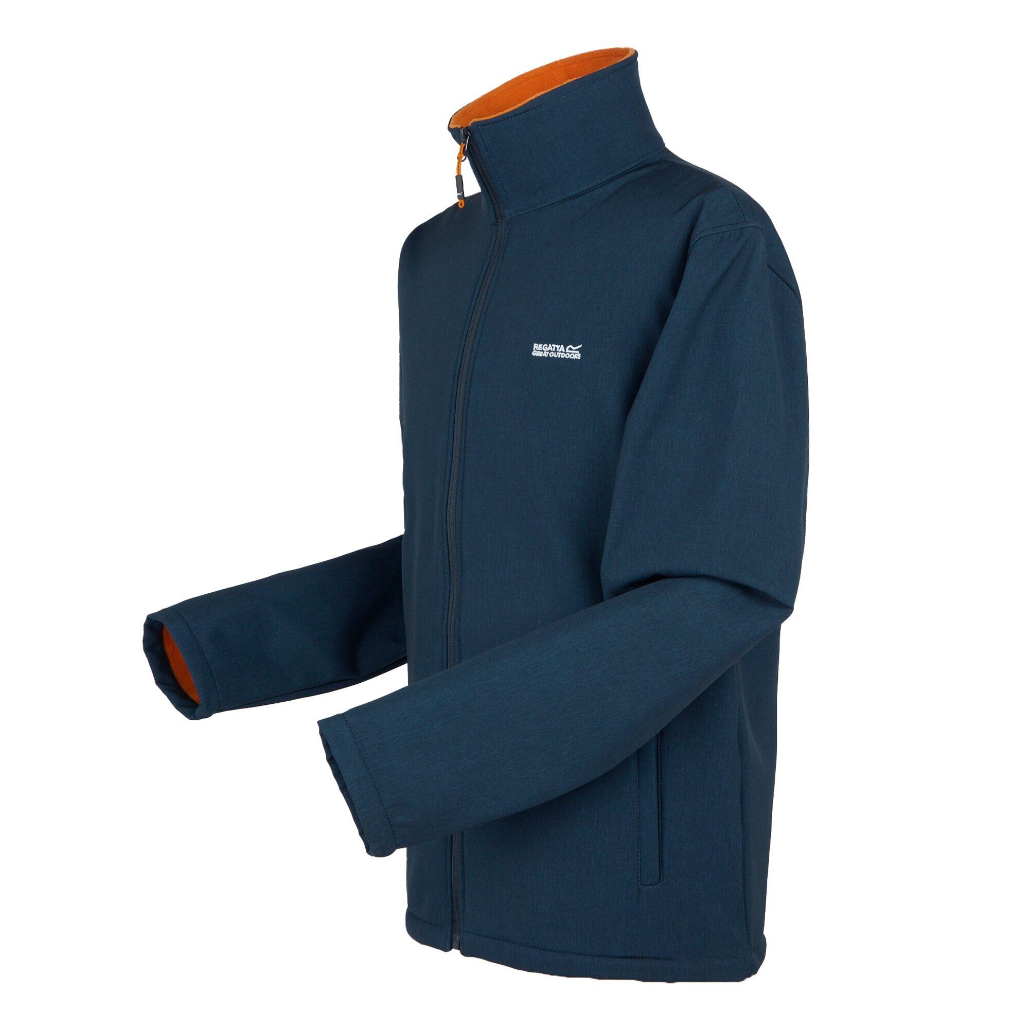 Giacca Soft Shell Resistente Al Vento Uomo Regatta Cera V Blu Navy Volpe Marna 3/4