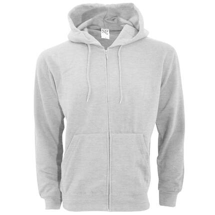 Sweatshirt Uni À Capuche Et Fermeture Zippée Homme (Gris Clair)