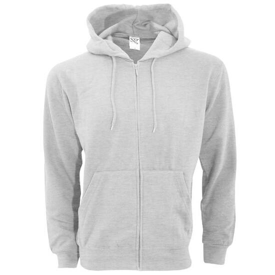 Sweatshirt Uni À Capuche Et Fermeture Zippée Homme (Gris Clair)