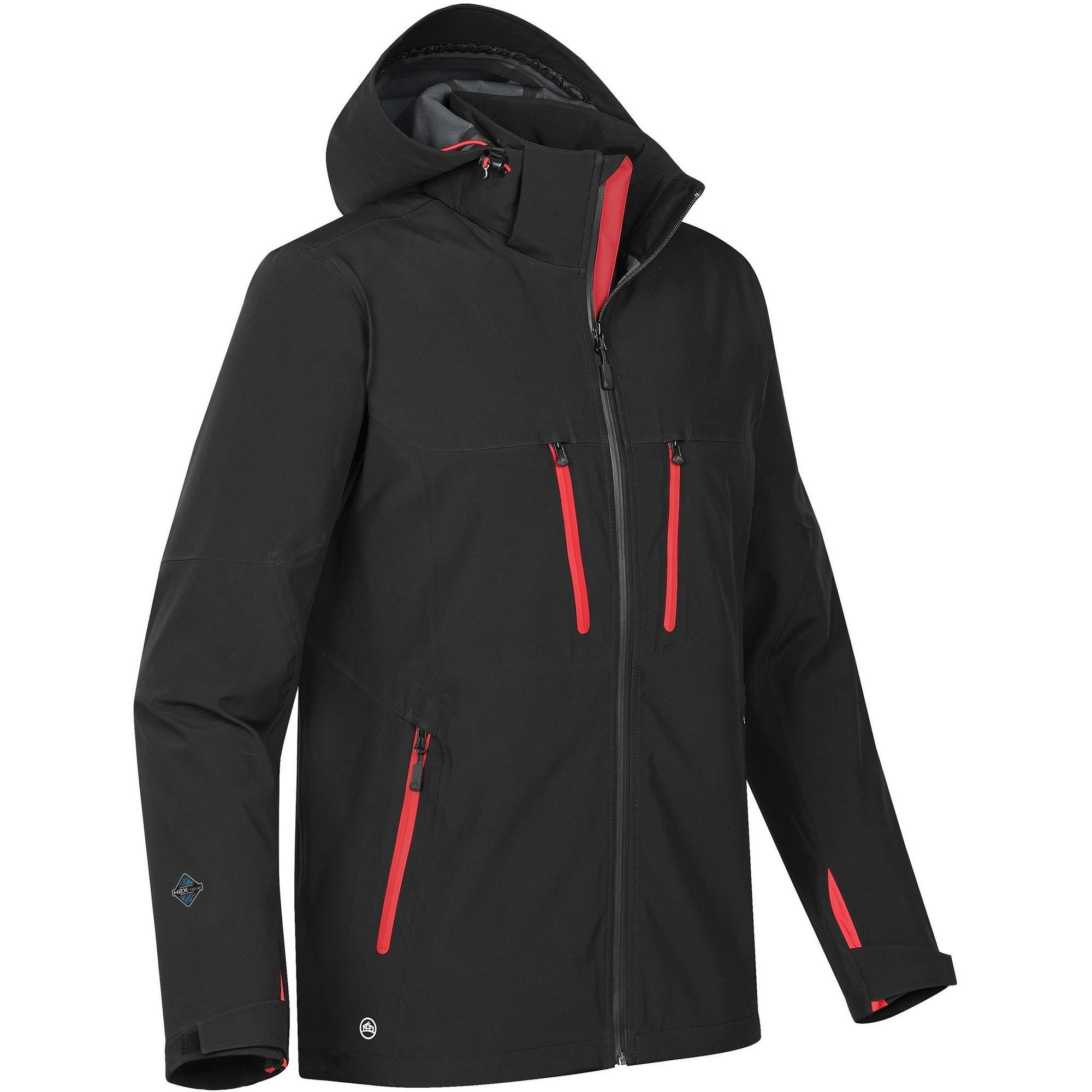 Casaco de Softshell da Patrulha Masculina (Preto / Vermelho Brilhante) 3/3