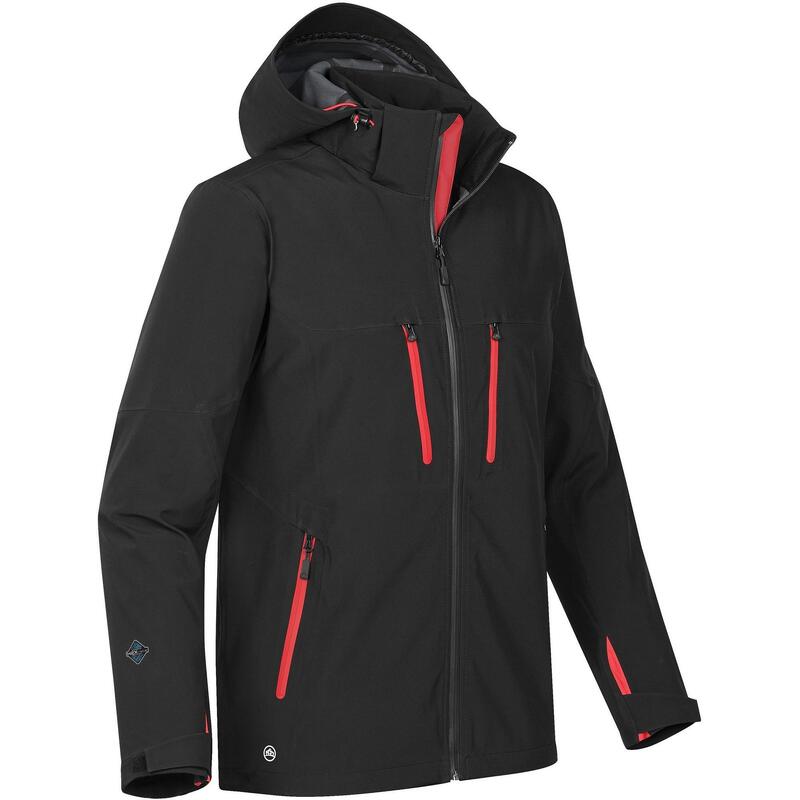 Heren patrouillejas Softshell (Zwart/Rood)