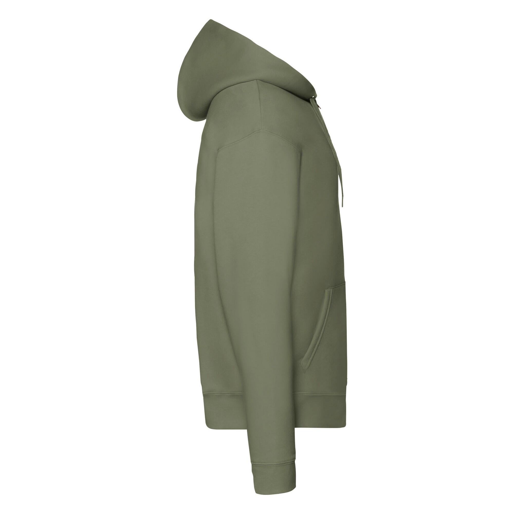 Sudadera con Cremallera Premium para Hombre Oliva Clásico 3/3