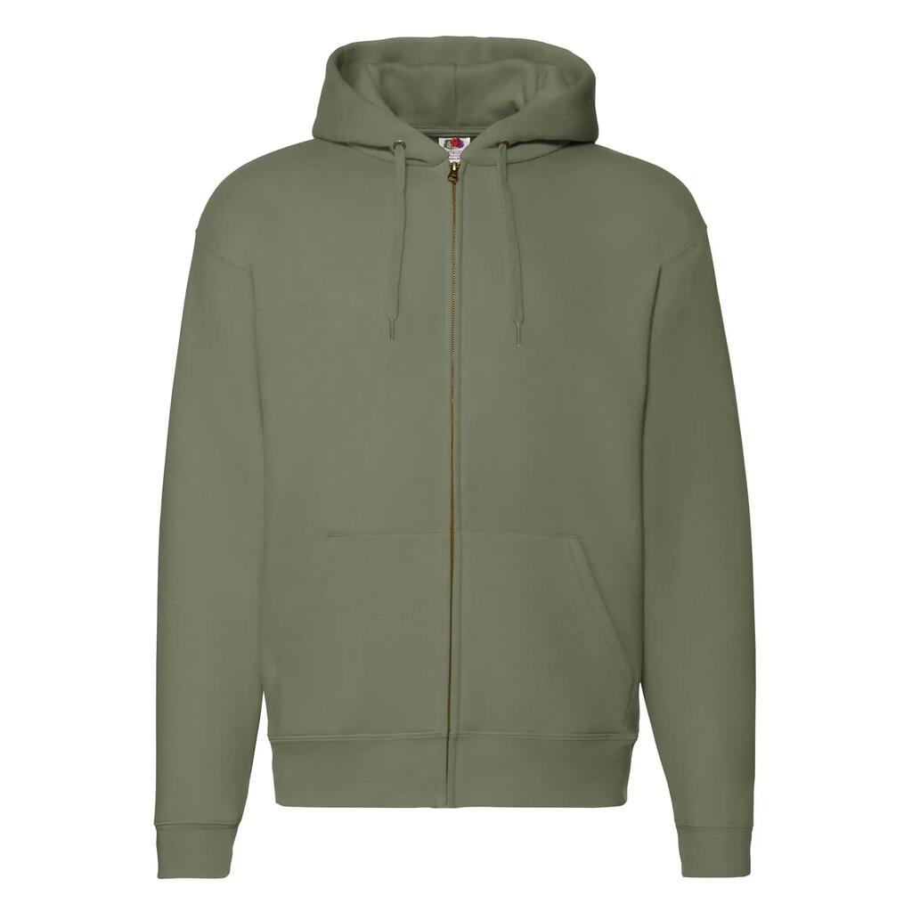 Mens Premium Full Zip Hoodie (Classic Olive)