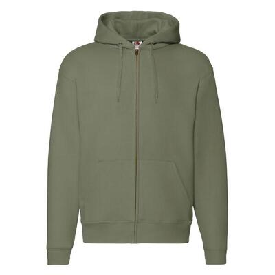 Heren premium full zip hoodie (klassieke olijf)