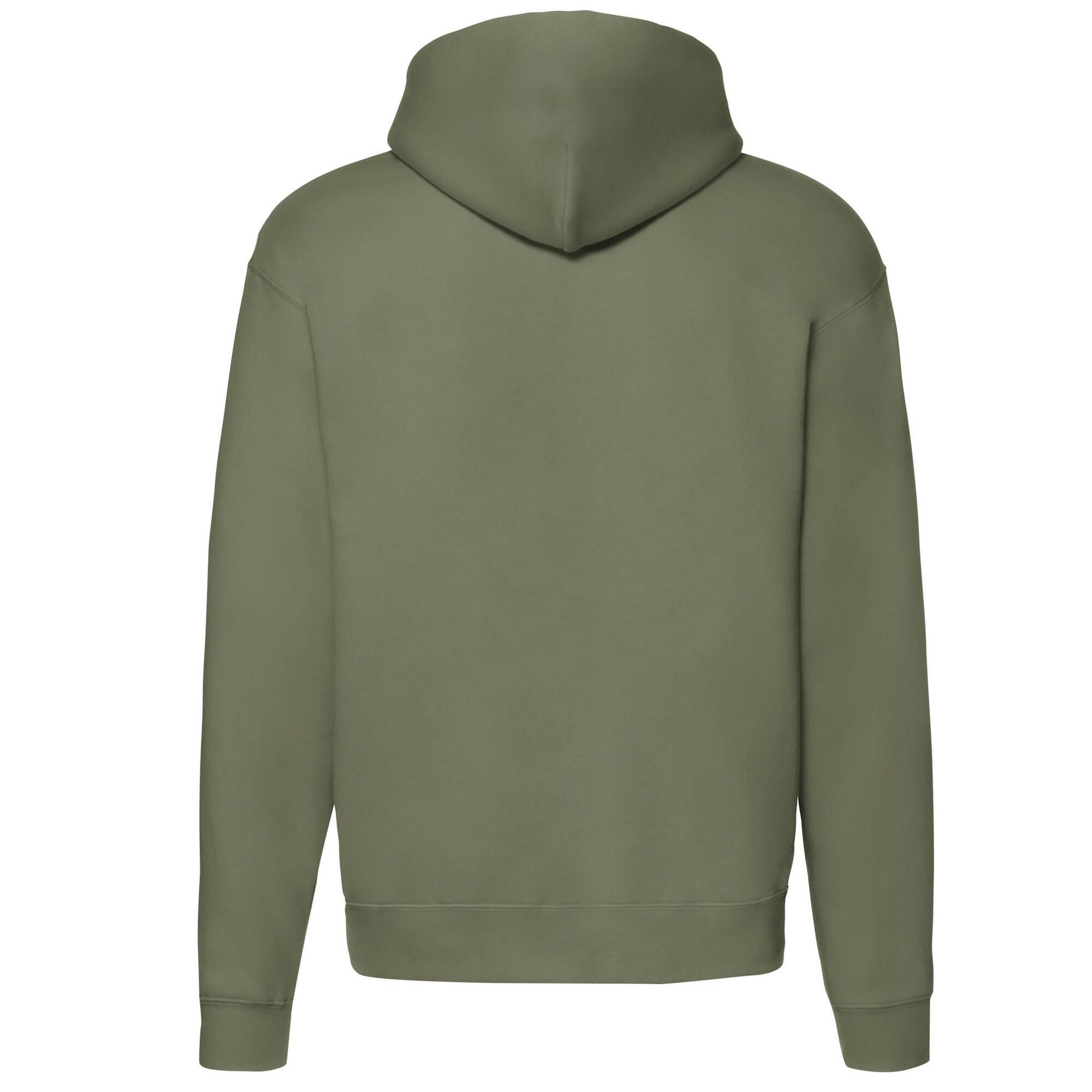 Sudadera con Cremallera Premium para Hombre Oliva Clásico 2/3