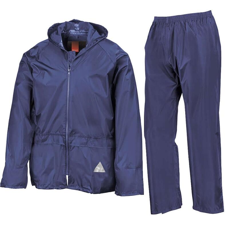 Conjunto de casaco e calças impermeáveis para homem Azul Real