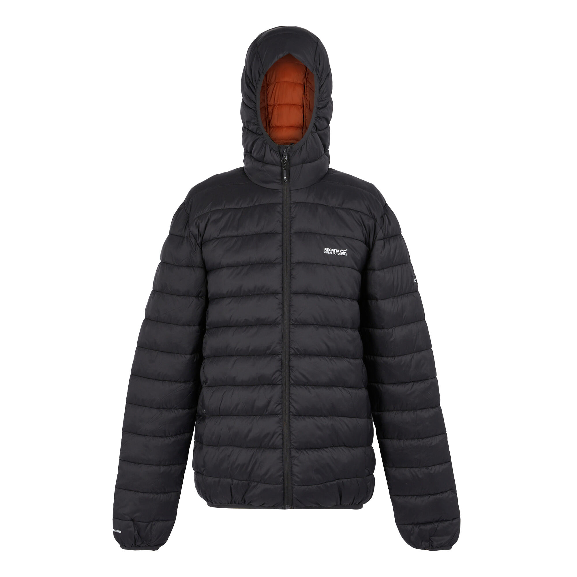 REGATTA Mens Marizion Baffled Hooded Padded Jacket (Ash/Red Ochre)