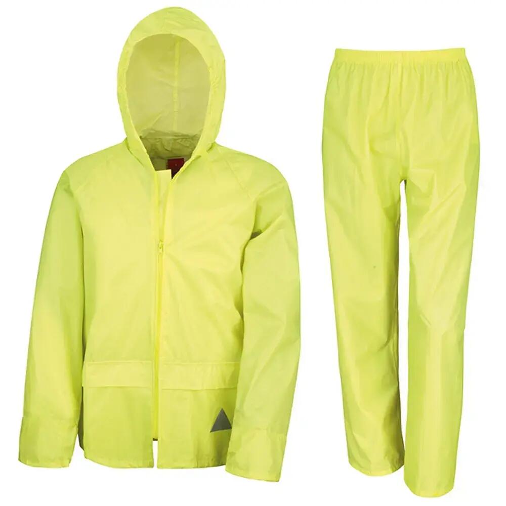 Mens Waterproof Jacket And Trousers Set (Fluorescent Yellow)
