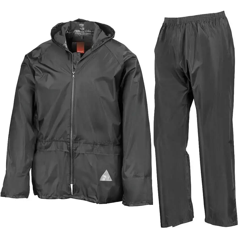 Mens Waterproof Jacket And Trousers Set (Black)