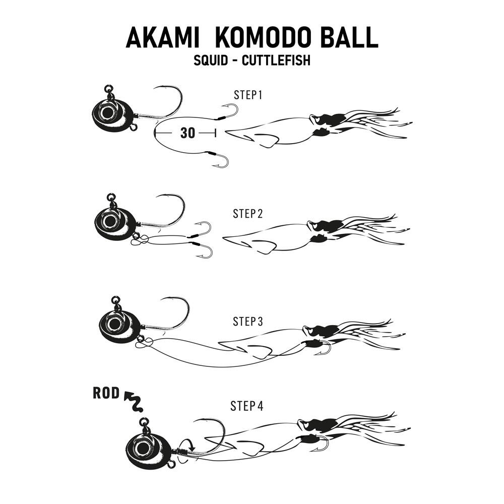 Esca artificiale AKAMI KOMODO BALL BLACK | SINKING | GR 200 4/5