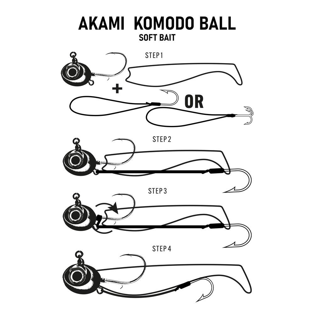 Esca artificiale AKAMI KOMODO BALL BLACK | SINKING | GR 200 5/5