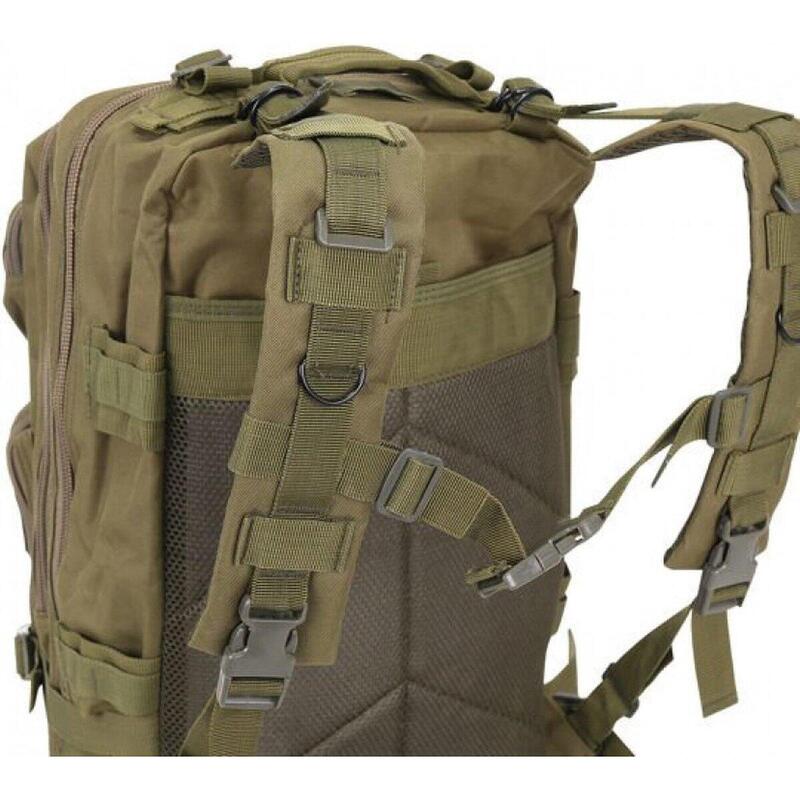 Rucsac tactic, Trizand, 5 compartimente, 600D, verde, 35 L, 37x29x55 cm