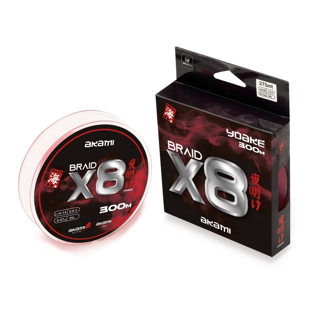 AKAMI FISHING Lenze di Multifibra AKAMI YOAKE X8 BRIGHT RED
