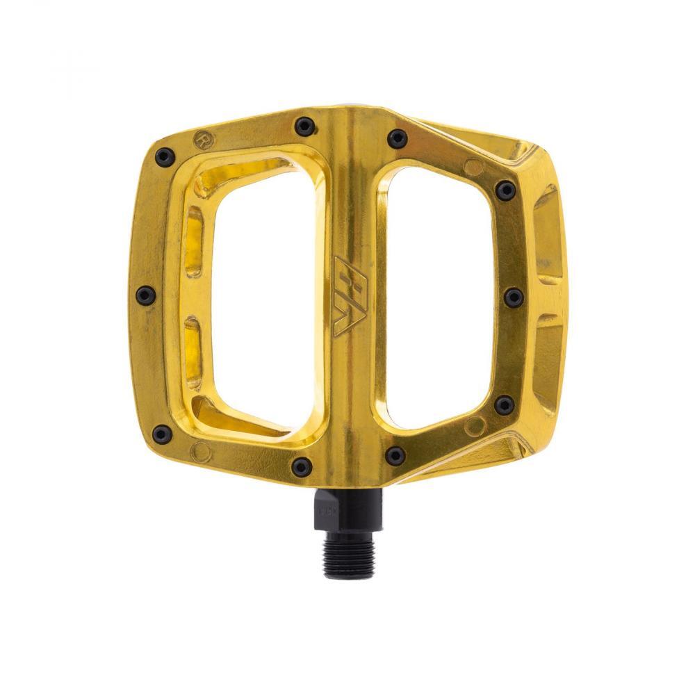 DMR V8 V2 Flat wide Mountain MTB bike Flattie Freeride pedals - Fools Gold 3/3