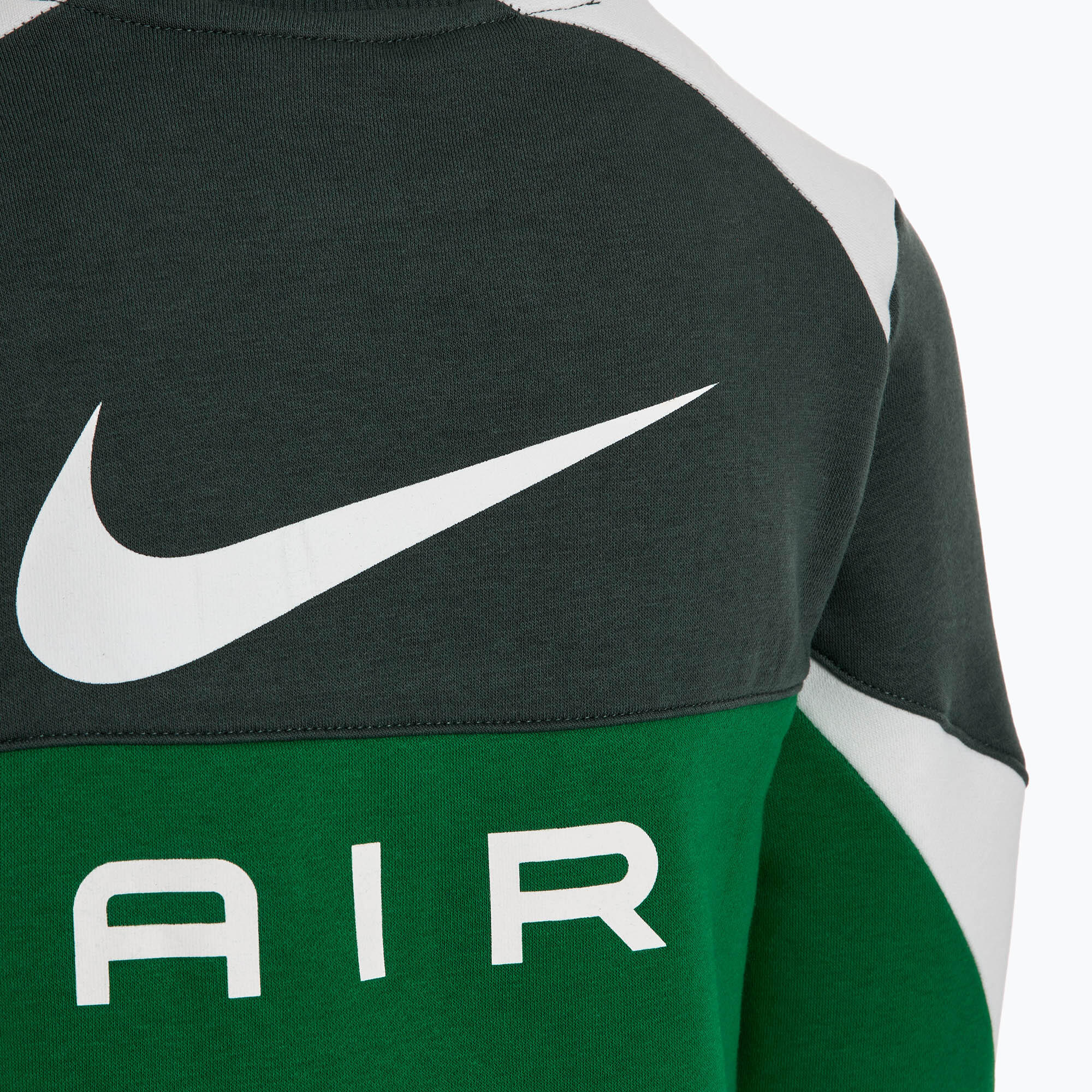 Felpe in pile per bambino Nike Air verde. 4/5