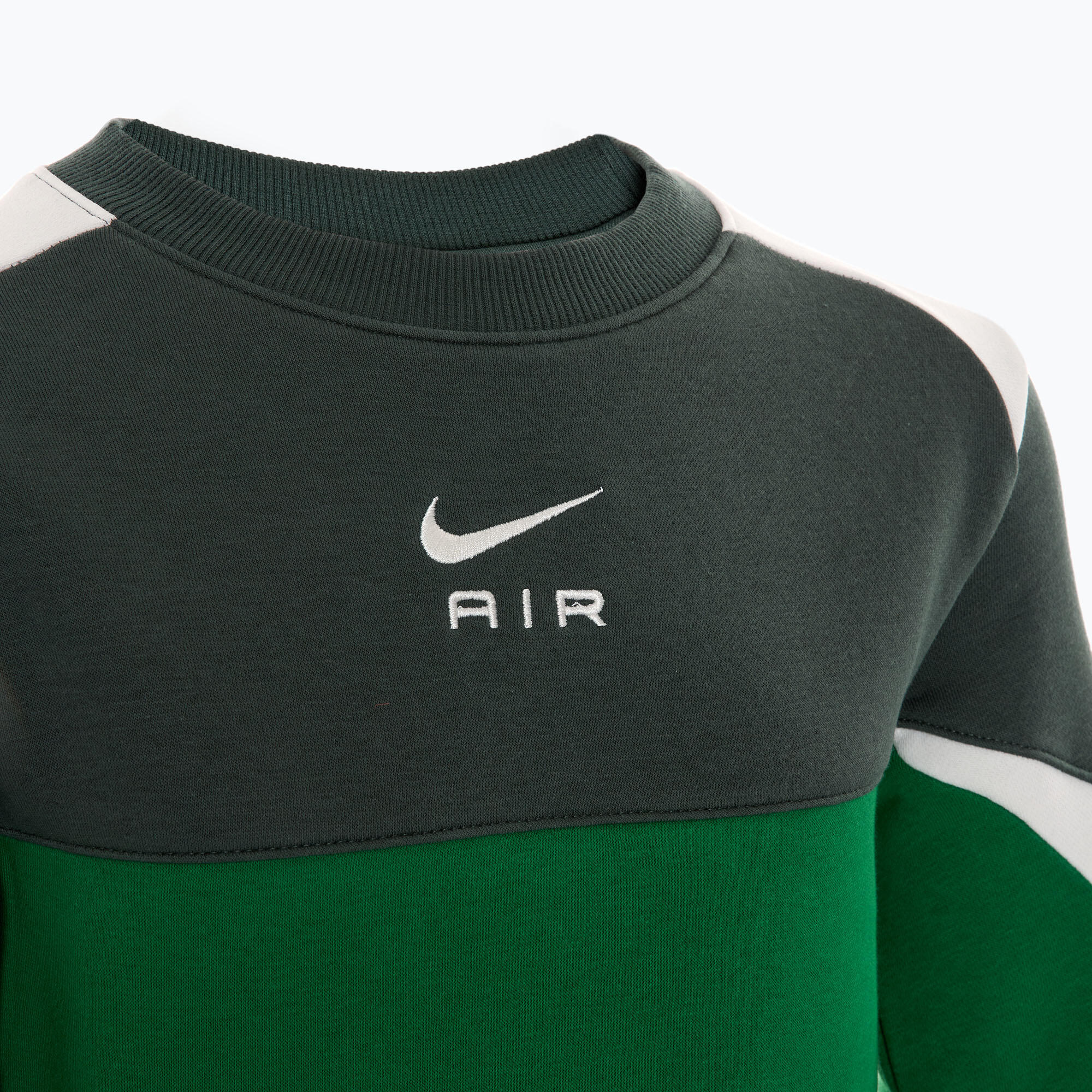 Felpe in pile per bambino Nike Air verde. 3/5