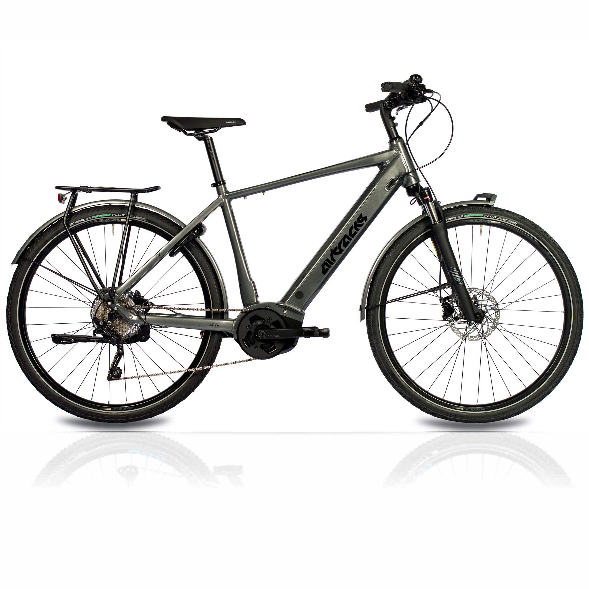 Airtracks - 28" Homme Vélo Électrique Trekking Nova Bosch Performance Line 500wh 10 Vitesses - Vélo De Voyage - Noir - 56 Cm - Decathlon