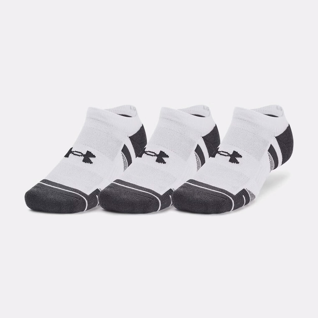 Pack of 3 White Under Armour Performance Tech No-Show Socks