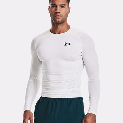 Wit Heatgear® Longsleeve Shirt Voor Heren Under Armour
