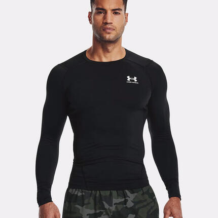 T-shirt Noir manches longues HeatGear® pour homme Under Armour