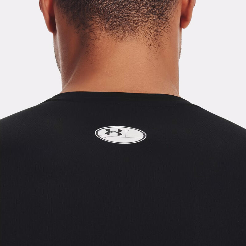 Tricou negru cu mâneci lungi HeatGear® pentru bărbați Under Armour