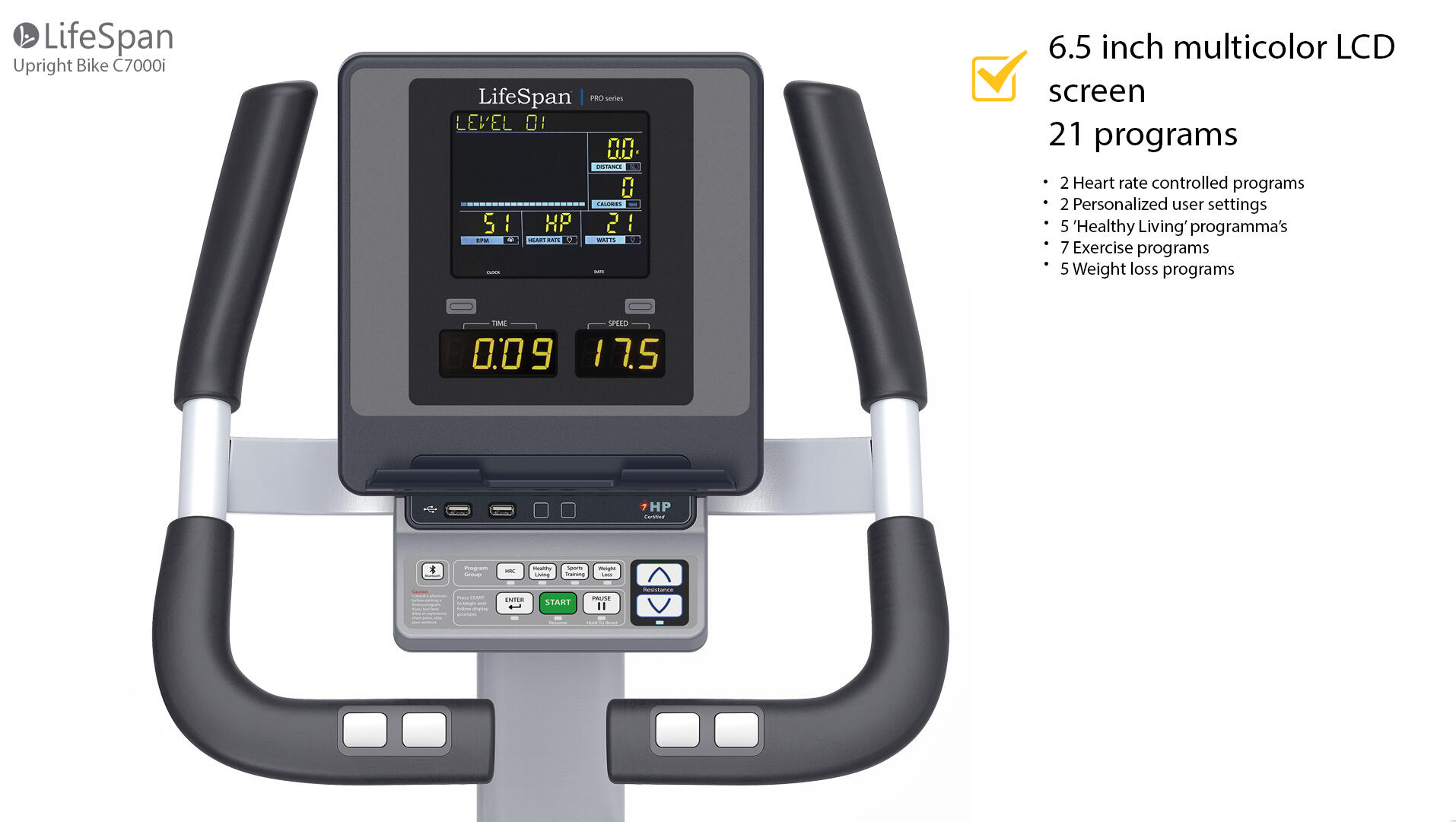 LifeSpan Fitness Exercise Bike C7000i 3/7