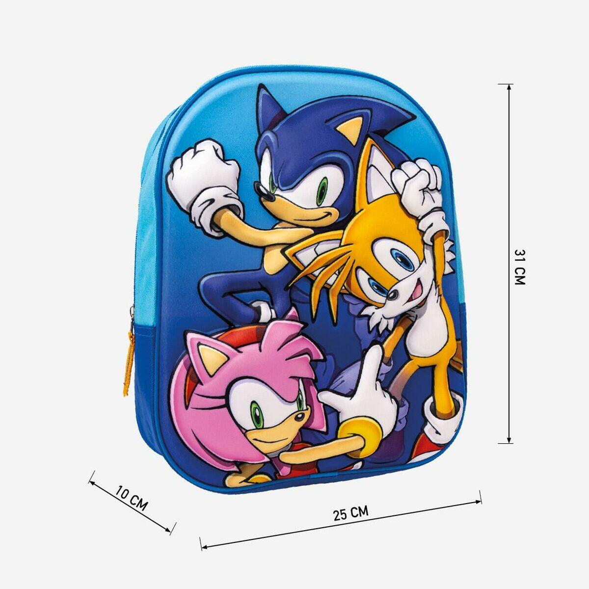 Mochila Escolar 3D Sonic Azul 2/5