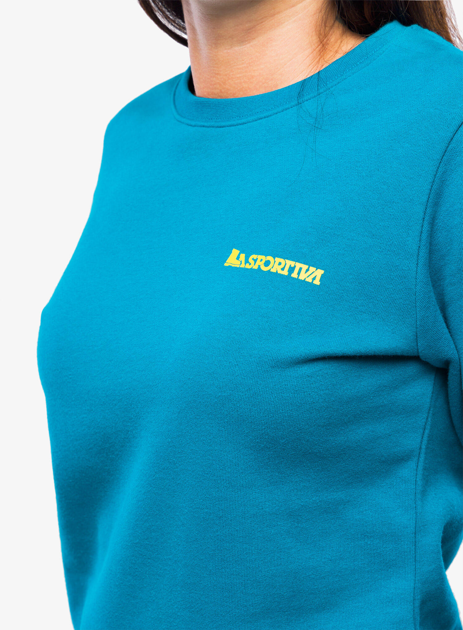 Tee-shirt manches longues La Sportiva Climbing on the Moon bio bleu-jaune 5/7