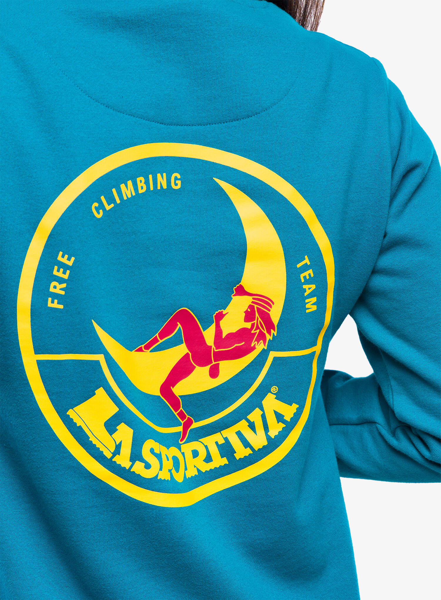 Tee-shirt manches longues La Sportiva Climbing on the Moon bio bleu-jaune 7/7
